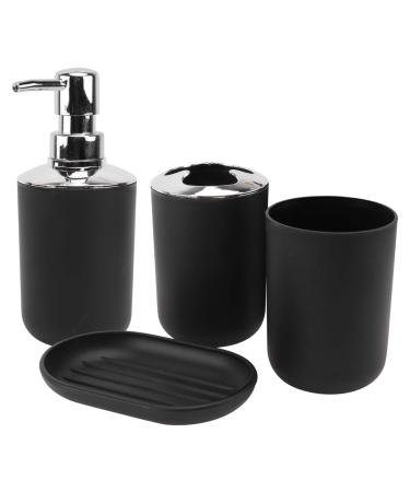 Beaupretty Bade Accessories 1Set Halter toothbrush Black Lashing bottle tooth shell mug practical accessories case Lotion pump hand plastic cup simple soap shell shampoo Gurgelset Hand soap dispenser