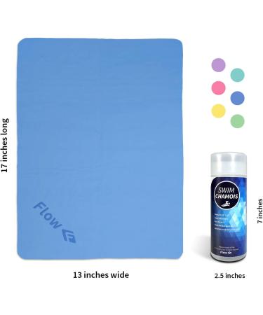 Flow Swim Chamois - Quick Dry Towel for Swimming, Diving, Triathlons & Water Sports (Blue) - Buy Online on GoSupps.com