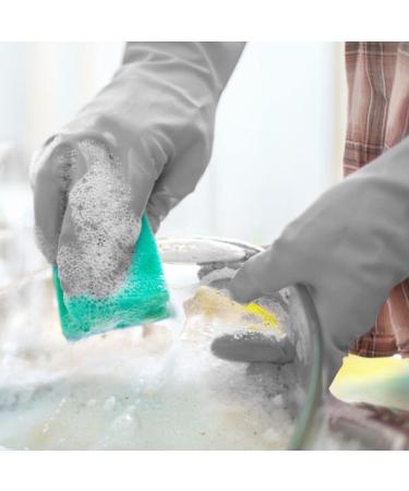 Dishwashing Gloves - Reusable Silicone Dishwashing Gloves Waterproof Household Cleaning Tools for Shower Room Car Cleaning Pet Care Clothes Quilt Light Gray - Buy Online on GoSupps.com