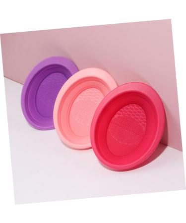Ipetboom Makeup Brush Scrub Pad Make up Makeup Brush Scrubber Portable Hair Brush Cleaning Scrubber Makeup Accessories Silicone Brush Cleaning Pad Silica Gel Pink Cosmetic Cleaning Bowl - Buy Online on GoSupps.com