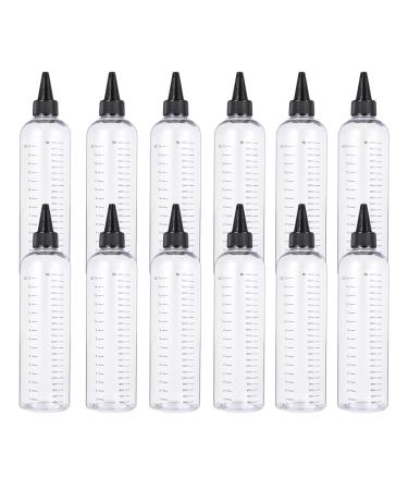 12 pi ces Lot de Bouteilles Transparentes Presser avec chelle Gradu e Outil de Mesure pour Salon de Coiffure Flacon Distributeur pour Liquide de et Soins Capillaires Adapt