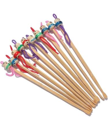 JJLFresheners 10Pieces Bamboo Ear Cleaner Ear Pick Cute Doll Bamboo Earpick Ear Wax Remover Cleaning Tool for Adult Men Women Ear Care Health Care