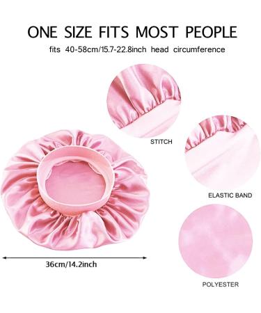 Ehiog Satin Bonnet Night Sleeping Cap - Breathable Silk Curls Cap Double-Layer Adjustable Night Hat for Women & Girls - Golden - Buy Online on GoSupps.com