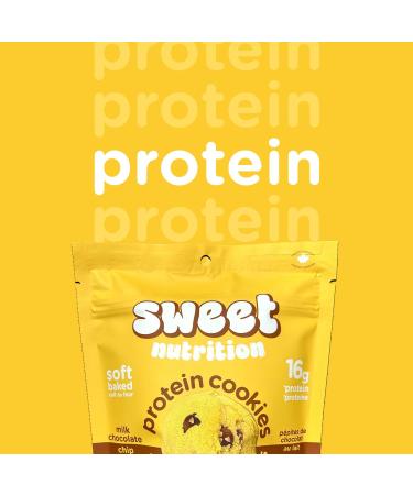 Sweet Nutrition Protein Cookies Milk Chocolate Chip High Protein Gluten Free Low Carb (6 bags/box) - Buy Online on GoSupps.com
