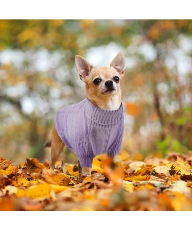 Alagirls Winter Dog & Cat Sweater | Turtleneck Warm Clothing for Small & Medium Pets | Purple Lila - Buy Online on GoSupps.com