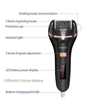 Electric Callus Remover for Feet - Waterproof Pedicure Foot File Kit by JTLMEEN | Rechargeable Dead Skin Remover with Adjustable Speed | Remove Cracked Hard Skin Efficiently - Buy Online on GoSupps.com