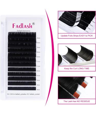 Fadlash Easy Fan Lashes 8-14mm Mixed Length Russian L Curl 0.05 - Natural Self Fanning Eye Lashes for a Natural Look - Blooming Russian Eyelash Extensions (0.05-L-814) - Buy Online on GoSupps.com