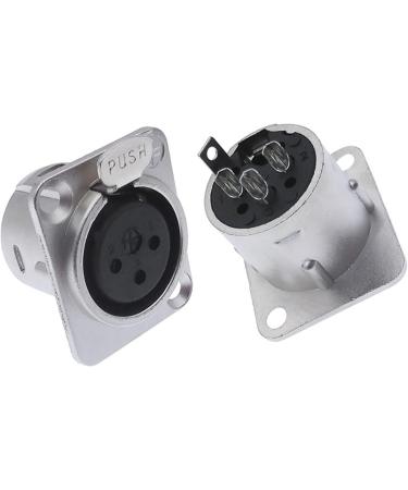 Buy XLR Metal Socket YS145 YS146 Male Female 3 Pin Microphone Connector - Silvery Color | International Shipping Available - Buy Online on GoSupps.com
