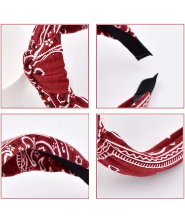 Women's Headbands Boho Hair Band Vintage Elastic Printed Head Wrap Stretchy Moisture Hairband Twisted Cute Hair Accessories (archcashew)  - Buy Online on GoSupps.com