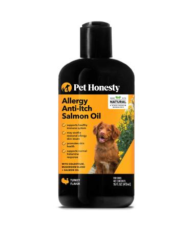 PetHonesty Allergy Anti-Itch Salmon Oil - Omega-3 for Dogs - Pet Liquid Food Supplement - EPA + DHA Fatty Acids, May Reduce Shedding & Itching - Supports Joints, Brain & Heart Health Anti Itch Salmon Oil
