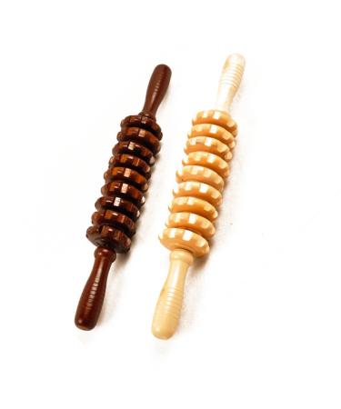 FARUTA Massager Wooden Handheld Cellulite Blaster Massage Trigger Point Manual Muscle Release Massager 2 Pack