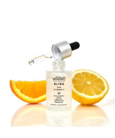 Minimo Skin Essentials Bling Vitamin C face Serum | Anti Aging and Skin Brightening Serum | Facial Serum for Brightness and Moisturizing | Vitamin C Serum for face With 20% (1 oz) Travel Size