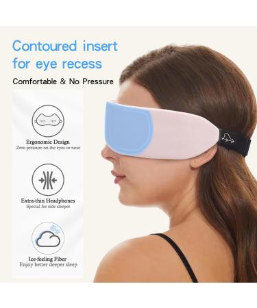ALASKA BEAR Bluetooth Sleep Headphones & 3D Eye Mask - Noise Reduction Wireless Audio Sports Headgear (Light Pink - Buy Online on GoSupps.com
