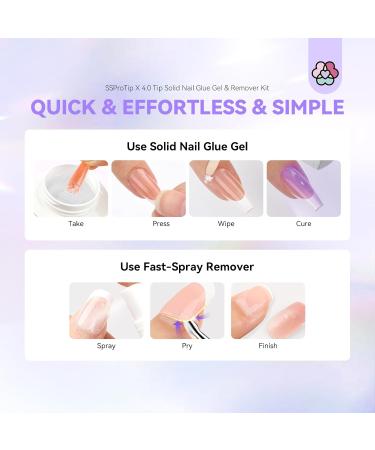 SAVILAND 30g Solid Nail Glue Gel with Glue Remover Spray Kit 30-Day Long Wear Extra Strong Nail Glue for Press on Nails 60ml Nail Glue Remover for False Nails 5s Quick Removal Nail Tech Home Use 2A-Solid Nail Glue with Glue Remover Kit - Buy Online on GoSupps.com