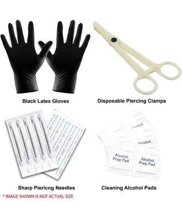 BodyJ4You 20PC PRO Body Piercing Kit | Surgical Steel 14G 16G | Nose Septum Ear Cartilage Lip Belly Navel Tragus Eyebrow | Needles Gloves Clamps Included - Buy Online on GoSupps.com