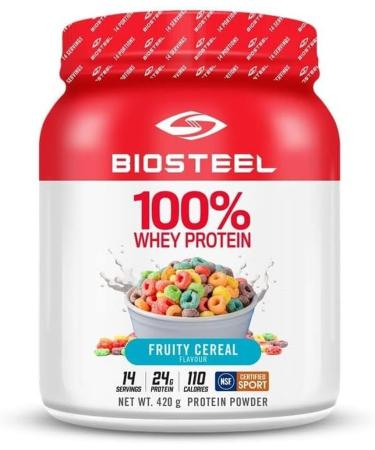 BIOSTEEL Sports 100% Whey Protein Powder rBGH Hormone Free and Non-GMO Post Workout Formula Fruity Cereal Flavor 14 Servings