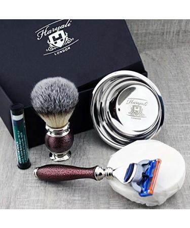 5 Piece Men's Shaving Kit | Synthetic Badger Hair Brush Razor Soap & Bowl - Perfect Grooming Set for Every Man - Buy Online on GoSupps.com