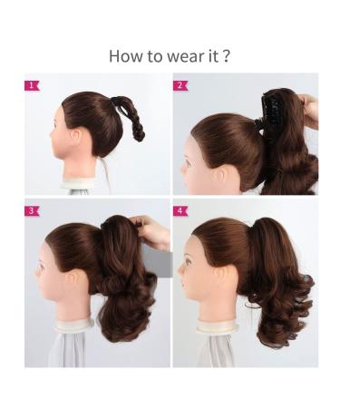 12in Curly Brown Ponytail Extension Claw Clip - Synthetic Fake Hair Extensions - Fluffy & Tangle-Free - Medium Brown Mix - 3.8 OZ - SYXLCYGG - Buy Online on GoSupps.com