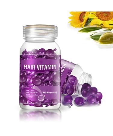 gowwim Hair Vitamin Serum Capsule,Hair Treatment Serum,Argan Macadamia Avocado Oil,Complex Oil Smooth Silky Hair Mask Repair on Hair Growth Oil,30 PCS