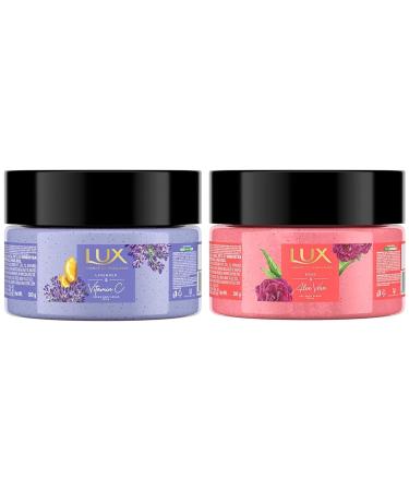 Clarity. L.eX LAVENDER & VITAMIN C BODY SCRUB (300gm) & LUX ROSE & ALOE VERA BODY SCRUB (300gm)/ combo pack.