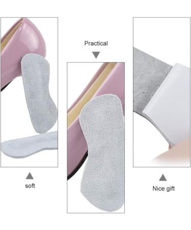 Healifty Women's High Heel Pads - Silicone Gel Insoles & Leather Heel Grips for Comfort and Support (Grey) - 4 Pairs - Buy Online on GoSupps.com