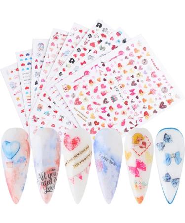 Manicure Valentine Water Tranfer Decals Sliders Red Pink Butterfly-shapeBow Love Heart 3D Nail Art Stickers(STZ-C019) - Buy Online on GoSupps.com