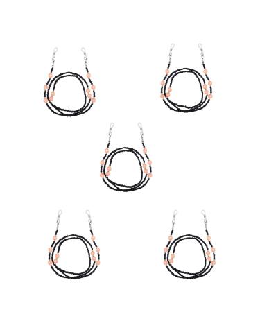 SBTRKT 5 pieces of alloy eye chain rust-free waterproof robust non-slip fall-proof suitable for sunglasses sunglasses older people black