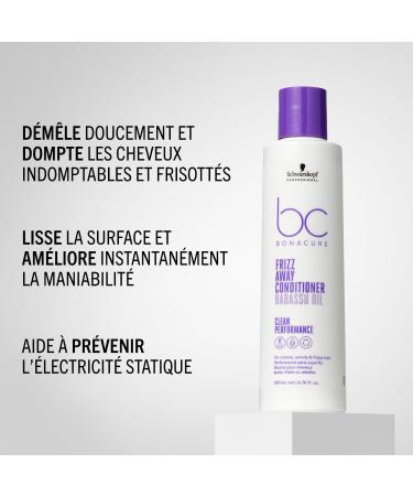 Schwarzkopf Professional Bonacure Frizz Away Conditioner Frizzy Hair Vegan Care Complex With Babassu Oil Anti-Humidity Effect Softening Detangling Better Manageability 200 ml - Buy Online on GoSupps.com