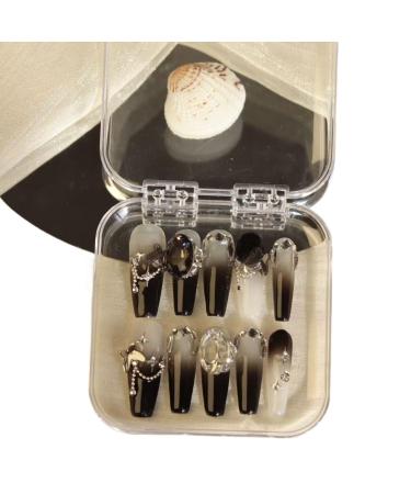 Temperament-enhancing manicure gradient black joker quiet hand-worn armor.(XS)