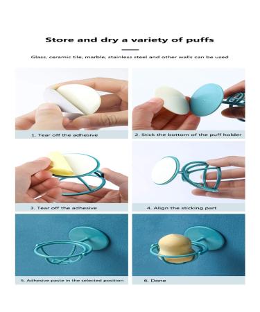 Ikaar 2-Piece Makeup Sponge Holder - Beauty Blender Drying Frame (White + Blue) | Best Makeup Puff Storage Solution - Buy Online on GoSupps.com