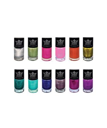 PUEEN Rocking Metallic Stamping Nail Polish Nail Art Color - Set of 12 Metallic Colors - 12ml each - BH001043