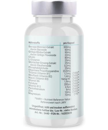 Cognital 90 Capsules: Brahmi Ginkgo Biloba OPC Grape Seed Extract & Siberian Ginseng | Premium Natural Micronutrients for Wellness - Buy Online on GoSupps.com