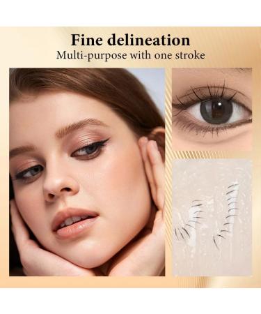 Double Tip Lower Eyelash Pencil Upgraded 3D Waterproof Eyelash Pen Eye Liner Liquid Eyeliner Dual Pronged Bottom Eyelashes Pen Waterproof Liquid Eyeliner for Makeup (Dark Brown) - Buy Online on GoSupps.com