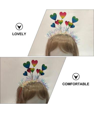 FOMIYES Glitter Heart Headband Colorful Love Heart Hair Hoop Heart Head Bopper with Tassel Valentines Day Hairband Lovely Headpiece for Girl Women Party Hair Decor - Buy Online on GoSupps.com