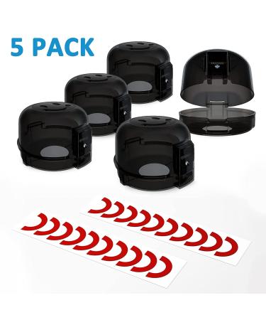 Babepai Stove Knob Covers - 5 Pack | Child Safety Gas Oven Locks | Universal Double-Key Design | Stove Guard Baby Proofing in Black - Buy Online on GoSupps.com