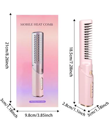 Portable Wireless Hair Straightening Brush | Fast Heating Anti-Scald Comb for Women | Lightweight Rechargeable Straightener in Pink - Perfect for International Shipping - Buy Online on GoSupps.com