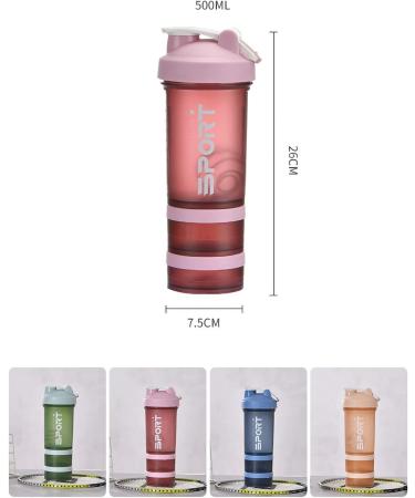 DERCLIVE Protein Shaker Bottle - Portable Supplement Mixer Cup with Powder Storage for Fitness Running & Cycling - Buy Online on GoSupps.com