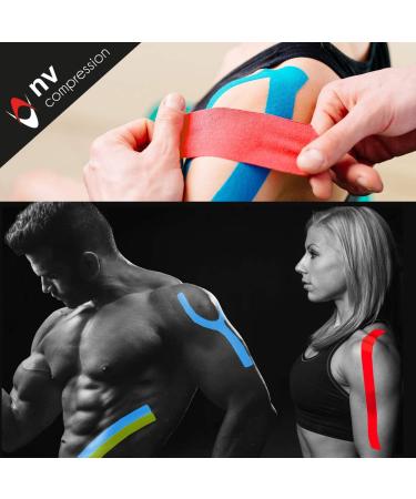 NV Compression Kinesiology Tape | 5m Roll for Exercise, Sports & Injury Recovery - Red - Buy Online on GoSupps.com