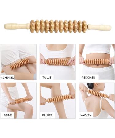Natural Wooden Massage Roller Anti-Cellulite Device for Body Legs & Neck Scooter Handle Accessory for Effective Massage - Buy Online on GoSupps.com
