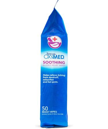 TropiClean Oxymed Soothing Wipes for Dogs & Cats, Anti-Itch Relief, 50 Count - Buy Online on GoSupps.com