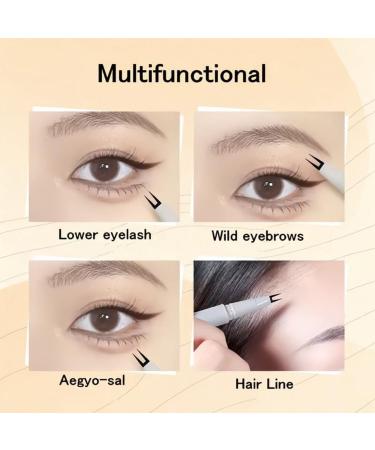 Double Tip Lower Eyelash Pencil 3D Waterproof 2 Tip Eyelash Pen Eye Liner Liquid Eyeliner Dual Pronged Bottom Eyelashes Pen Waterproof Liquid Eyeliner for Natural Eye Makeup (Fog Black) - Buy Online on GoSupps.com