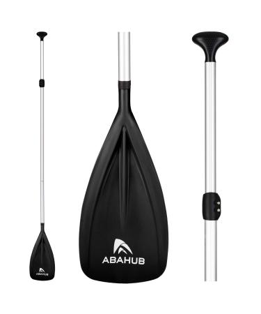 Abahub 1 x 3 Section SUP Paddles, Lightweight Stand-up Paddle Oars for Paddleboard, Adjustable Aluminum Alloy PU Coated Shaft 68" - 84", Black/Blue/Green/Orange/Red/Yellow Plastic Nylon Blade Black Silver