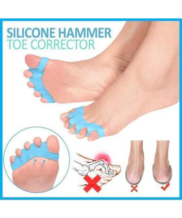 Clicitina Foot Toe Pair Hammer Smoothing Corrector - Silicone Separator for Comfort | Sport QB343 (Blue One Size) - Buy Online on GoSupps.com