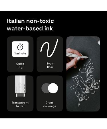 ARTISTRO White Paint Pen Set - 5 Acrylic Markers for Rock, Ceramic, Glass, Wood, Metal, Fabric & Canvas - Extra-Fine Tip, Water-Based White Paint - Buy Online on GoSupps.com