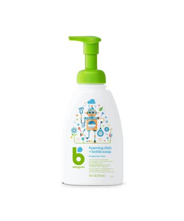 Babyganics Fragrance-Free Baby Dish Soap Foaming Non-Allergenic Baby Bottle Soap 473 ml Packaging May Vary