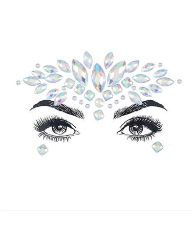 Bomine Mermaid Face Gems - Crystal Festival Rave Face Stickers | Temporary Tattoos for Women & Girls | 2 Sets - Buy Online on GoSupps.com