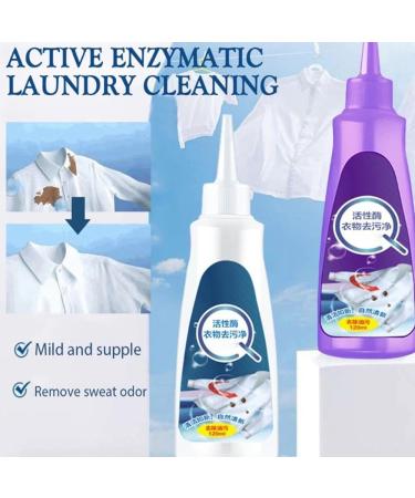 IMOCKA Active Enzyme Laundry Stain Remover Active Enzymetic Launday Cleaning Garment Stubborn Stain Cleaner Oil Remover (White+Purple) - Buy Online on GoSupps.com