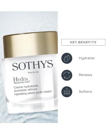 SOTHYS Hydrating Velvet Youth Cream | Hyaluronic Acid Face Moisturizer for Normal to Dry Skin | Youthful & Plump Skin - Buy Online on GoSupps.com