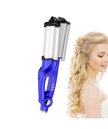 Wave Hair Iron Waver Curling Iron Temperature Adjustable Wavy Hair Curler Hair Crimper For Women For All Hair Types Blue European Regulations