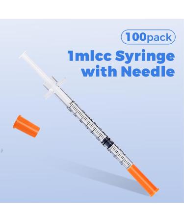Cahswe 1ml Syringe, Syringes 29G 5/16 8mm 1cc Inch Individually Wrapped - Pack of 100 - Buy Online on GoSupps.com